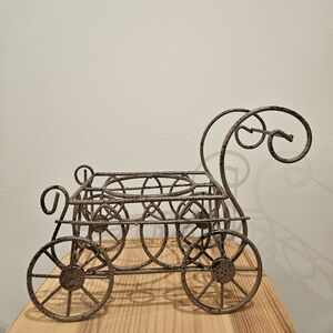 Source Unknown Rustic Metal Carriage Sculpture